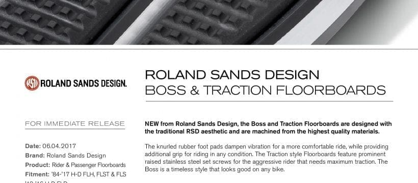 Roland Sands Design ‘Boss’ and ‘Traction’ floorboards