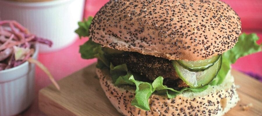 LENTIL BURGER WITH RED ONION