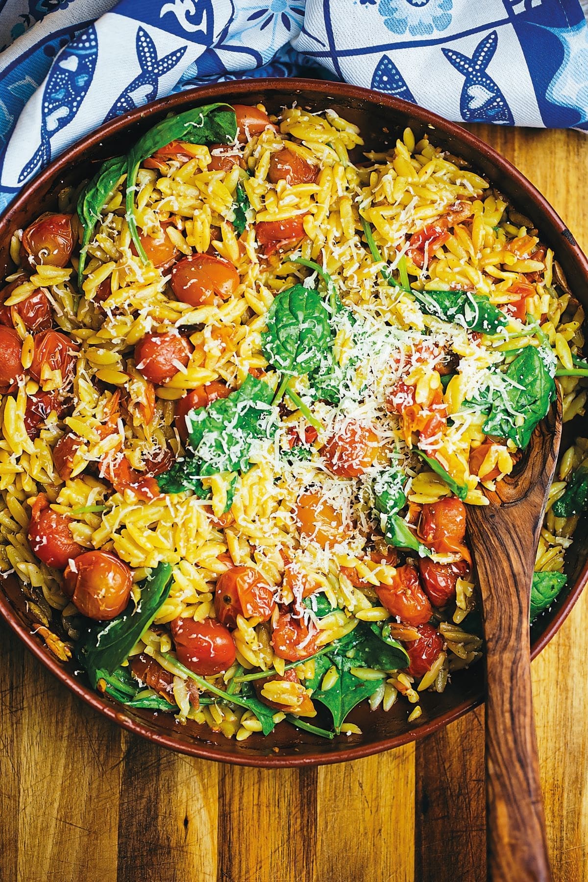Recipe: Spinach & roast tomato orzo