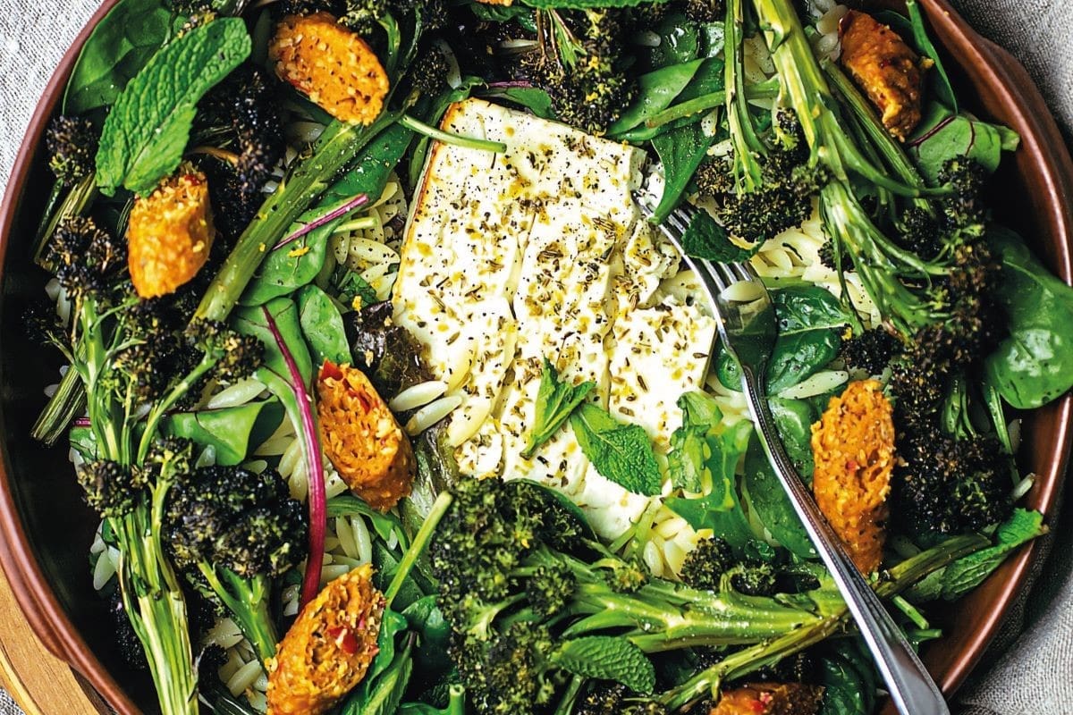 Broccoli orzo feta