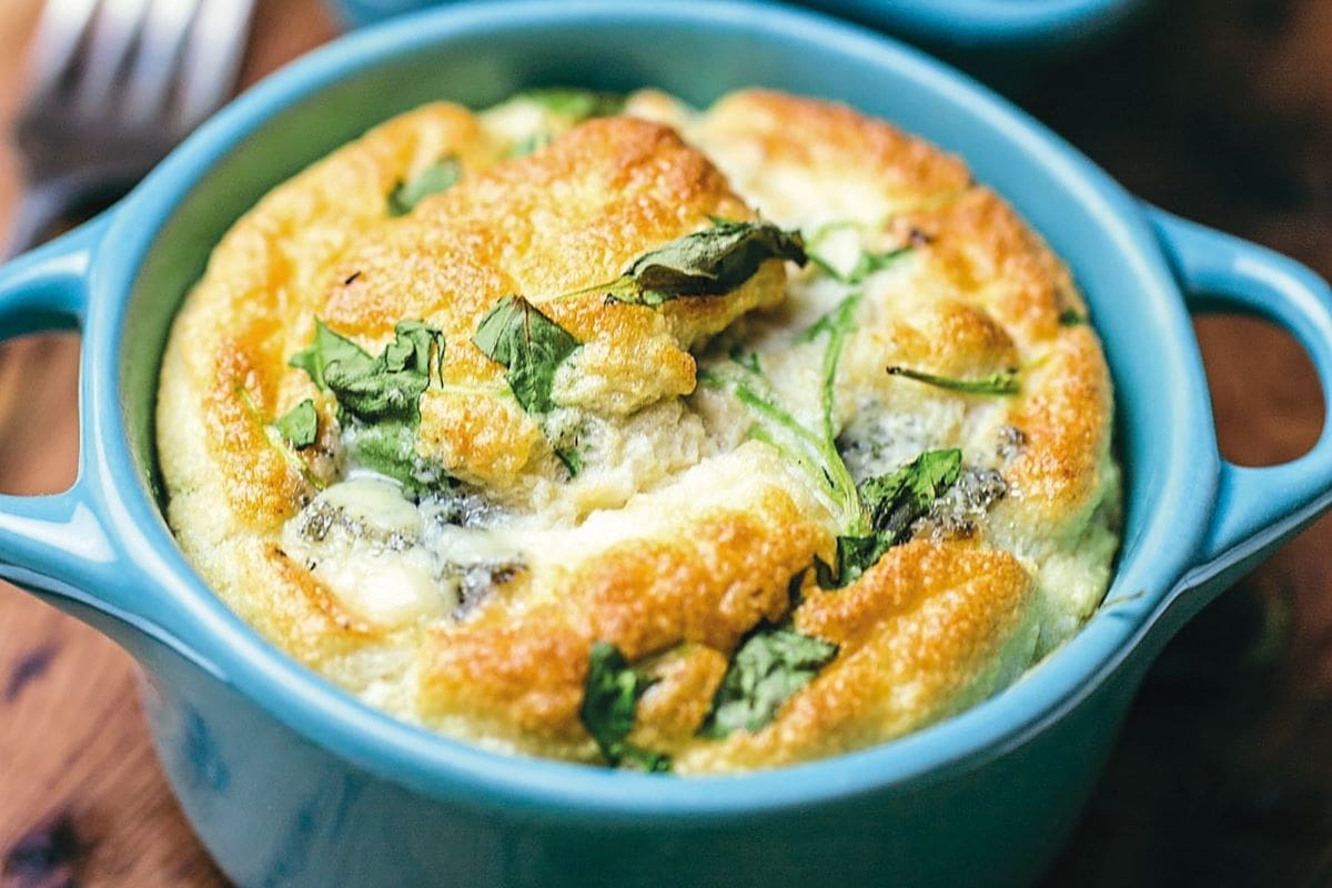 Blue cheese & watercress soufflé