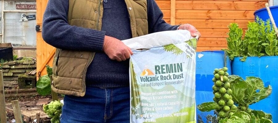 Terry Walton is a convert to the benefits of using rock dust to grow healthy veg