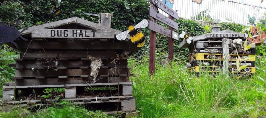 Insect homes at Thames Ditton station. Photo: Scott Cooper