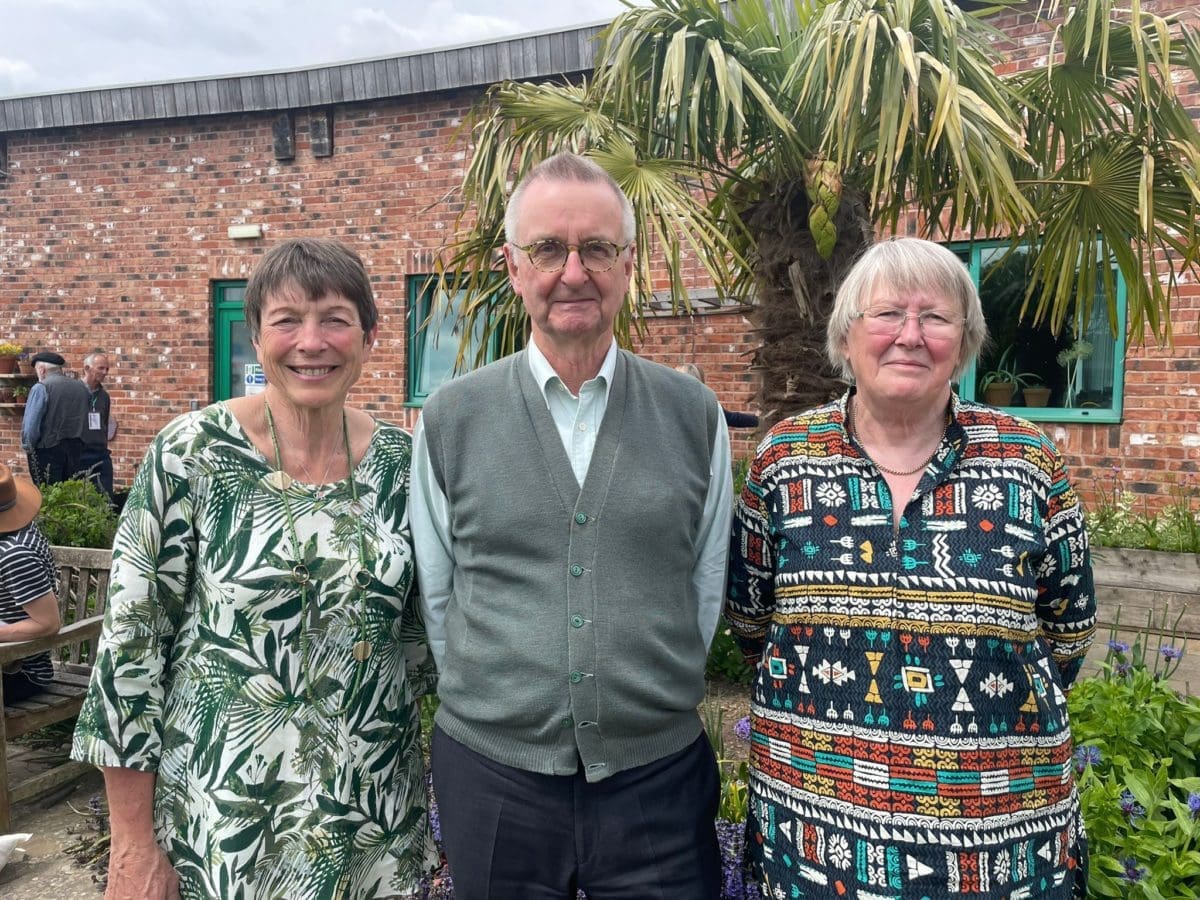 From left Jane Davidson, Prof Tom Lang (President), Pam Whittle