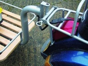 simiiar tow hitch is used on both Ant's Lambretta and Vespa which double up as rear luggage racks when needed.
