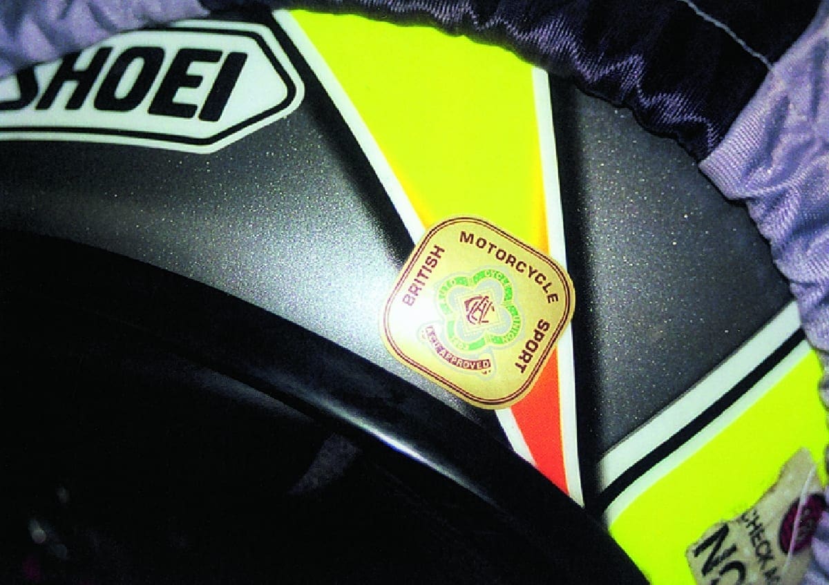 The ACU Gold sticker means this helmet is of high enough standard to go racing in.