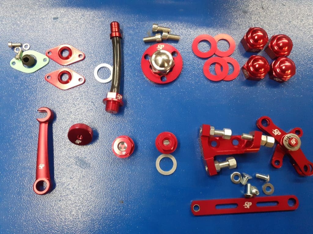 SP’s anodised Lambretta kit.