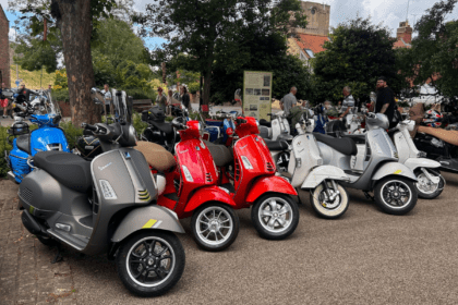 scooters lined up