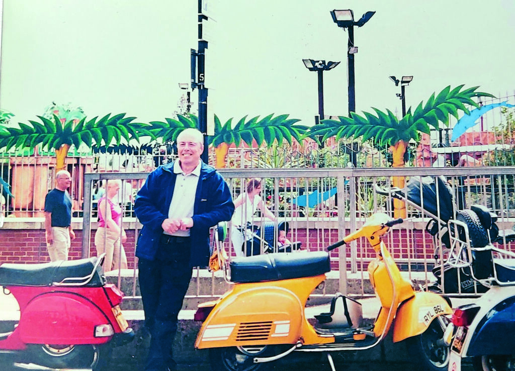 Ray: Although I still do local rides, this is me on my last ‘big’ ride out, down in Southend, in 2007. We were told by the local wardens who were organising the rows of scooters on the day that we should park carefully. On seeing me, one said that I should go to the other end of the line with the ‘others like me’. When asked what he meant by "others like me", he said we were "Jurassic Mods" and should stick together. I don't know if that was a compliment or an insult… Jurassic Mods indeed.