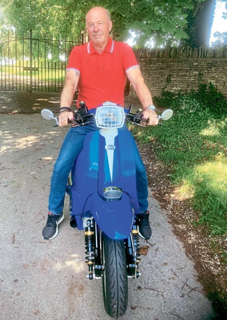 Mark Baker and his custom TL200 cut-down Scomadi street-racer