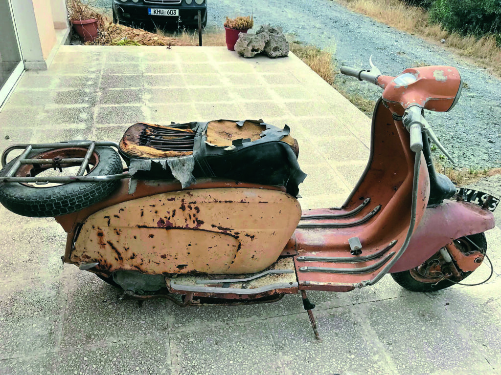 Elias Kyriakides from Paphos, Cyprus, and his grandfather’s Lambretta TV175