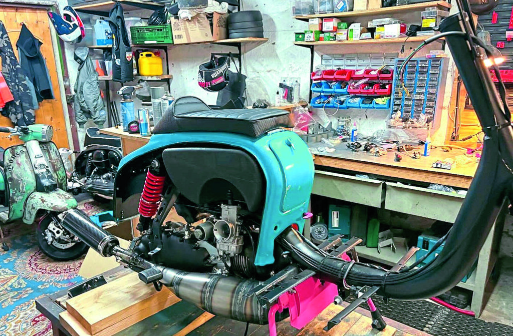 A four-week Lambretta custom build inspired by NASCAR racer Sheldon Creed and his race number 216.