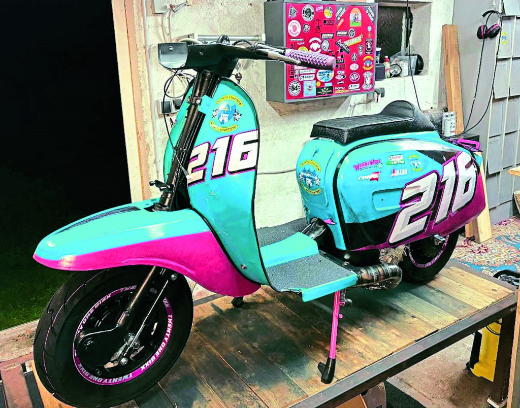 A four-week Lambretta custom build inspired by NASCAR racer Sheldon Creed and his race number 216.