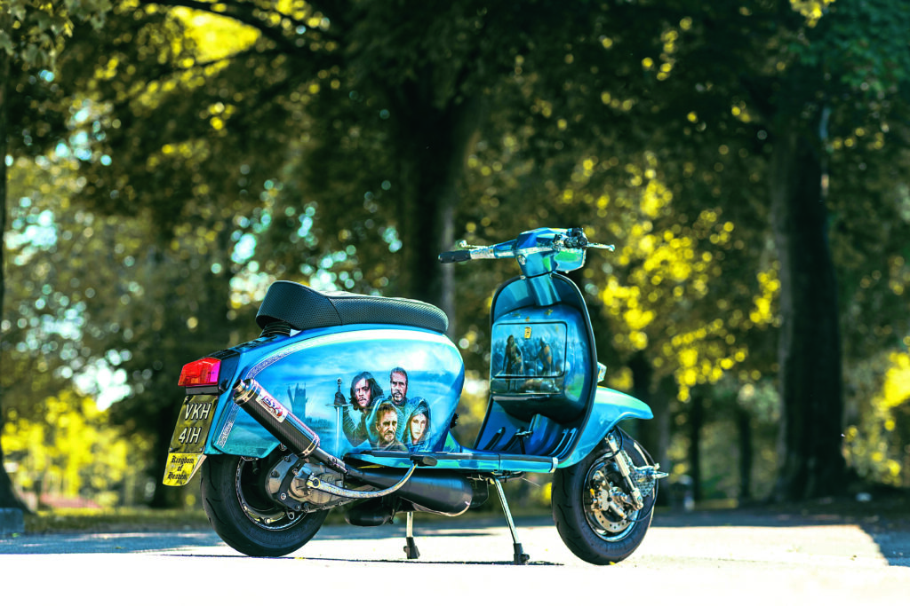 A stunning custom scooter from any angle