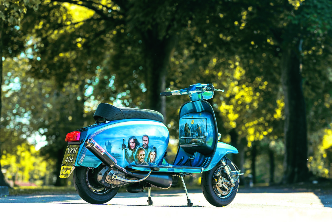 A stunning custom scooter from any angle