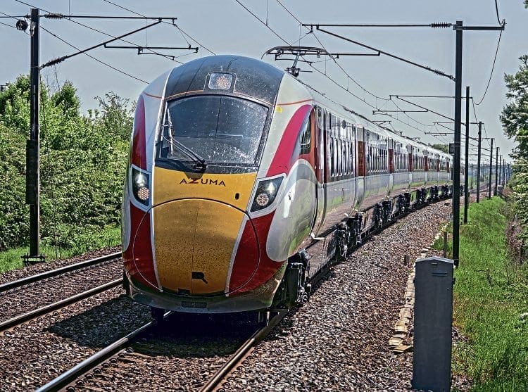 800113 passes Adwick with the inaugural LNER Azuma passenger service 1D11 the 1103 Kings Cross to Leeds