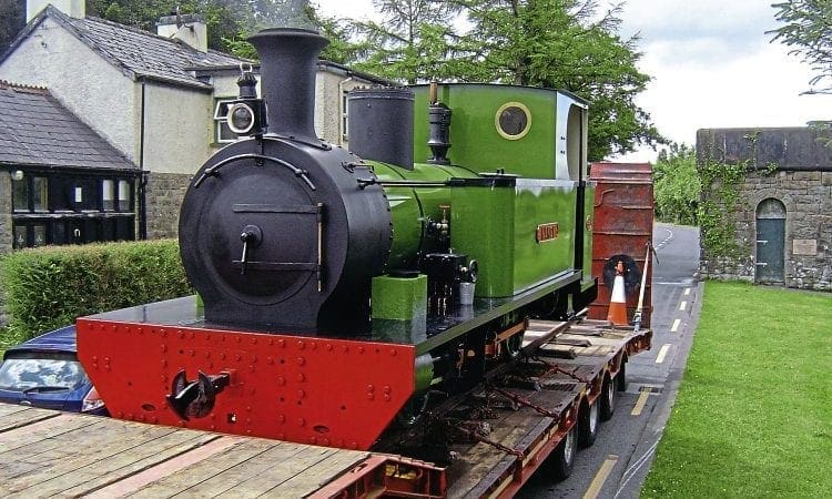 Steam returns to Drumshanbo… on the back of a lorry!