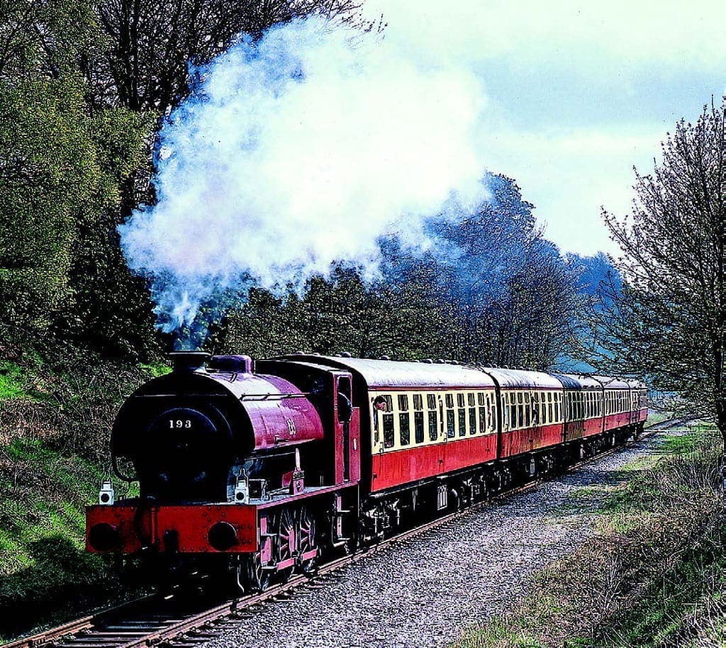 Austerity 0-6-0ST No. 193 Shropshire arrived on the railway in 1989 and worked on the railway for a number of years. The locomotive approaches Summerseat with a Bury to Rawtenstall service on May 5, 1991, during the ELR’s second weekend of passenger operations through to Rawtenstall. Photo: Mike Taylor