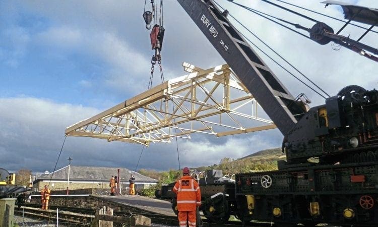 East Lancs puts new canopy in place at Rawtenstall