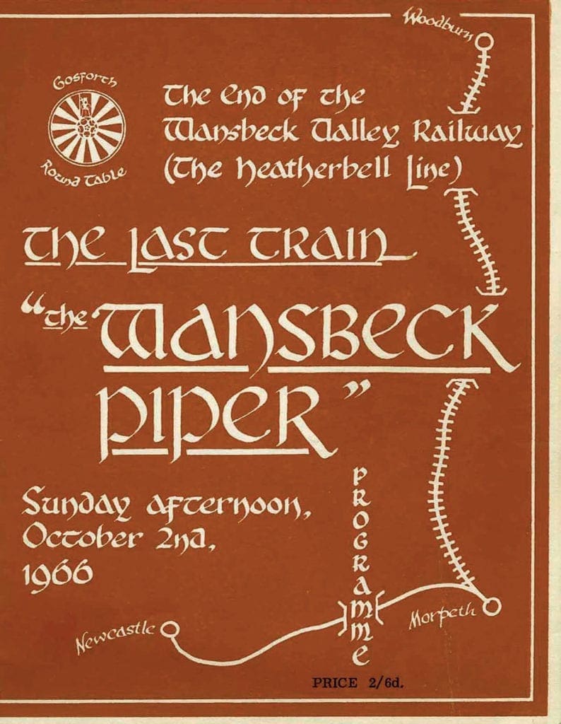 The Wansbeck Valley Railway Last Train tour programme.
