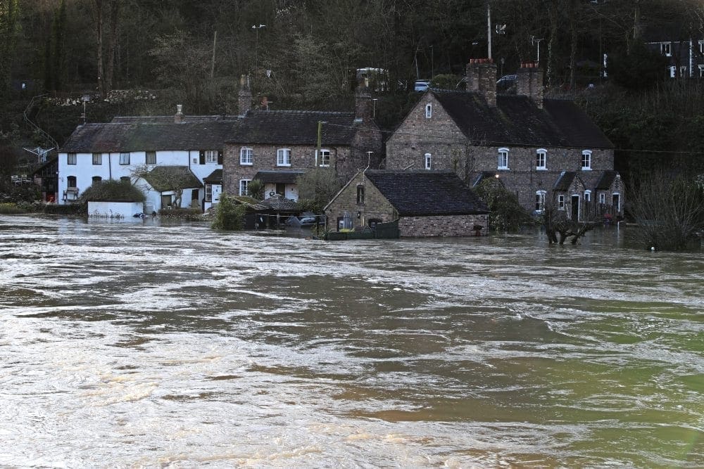 General view of flooding in Ironbridge, Shropshire, as the River Severn remains high, with warnings of further flooding across the UK. See PA story WEATHER Storm. Photo credit should read: Nick Potts/PA Wire