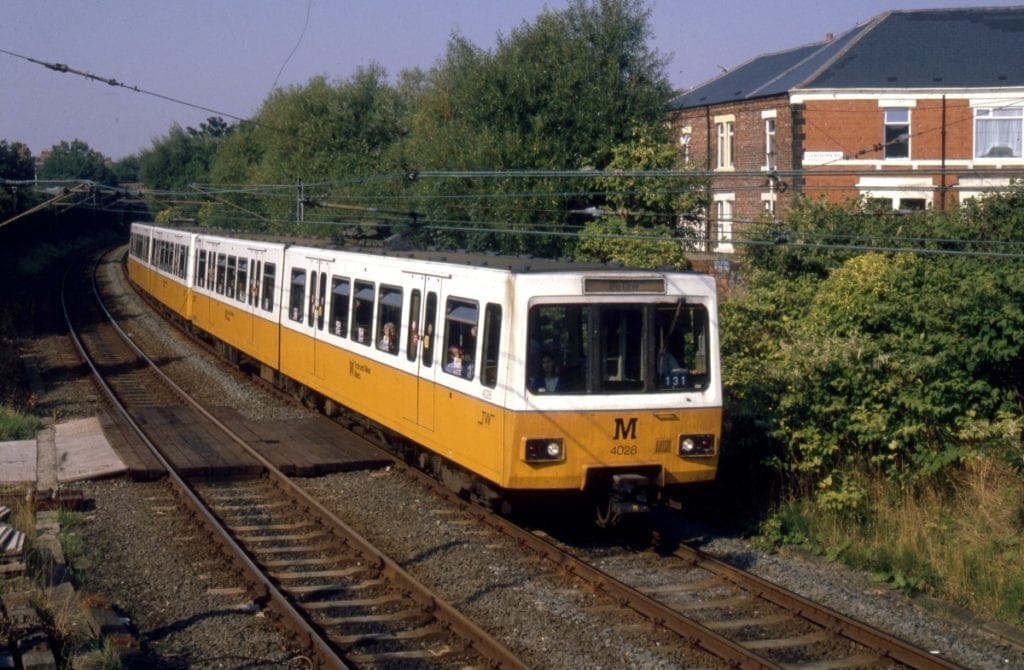 Tyne and Wear Metro: Metrocar heading to Pelaw station.