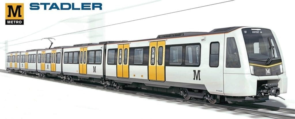 Photo: Stadler. Design for new Tyne and Wear fleet 