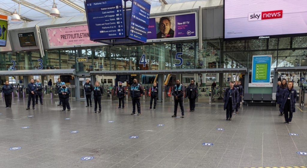 Manchester Piccadilly station launch new social distancing guides