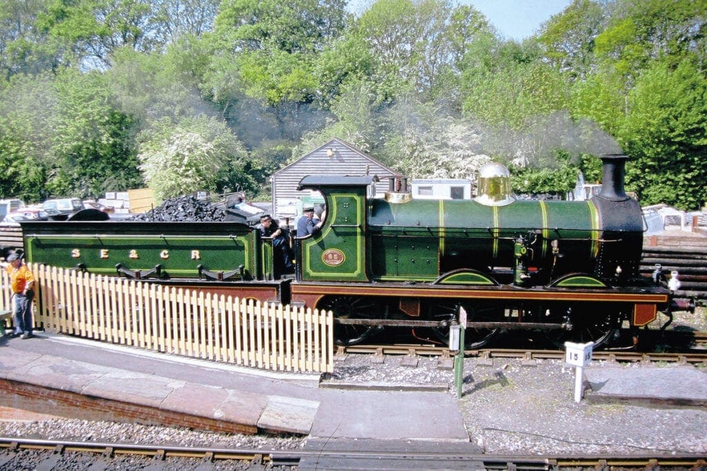 SECR O1 0-6-0 No. 65 simmers at Kingscote in 2004. 