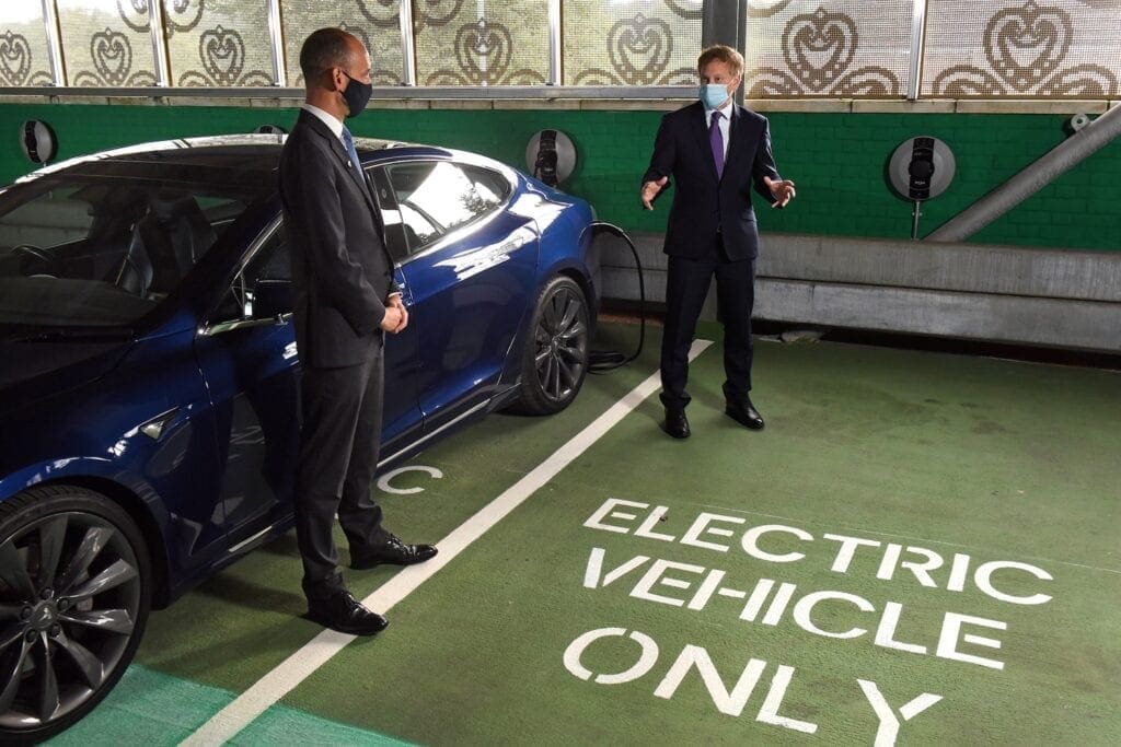 Transport Secretary opens rail's largest EV charging hub.