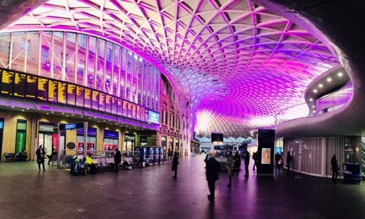 Rail landmarks light up purple to celebrate disabled people