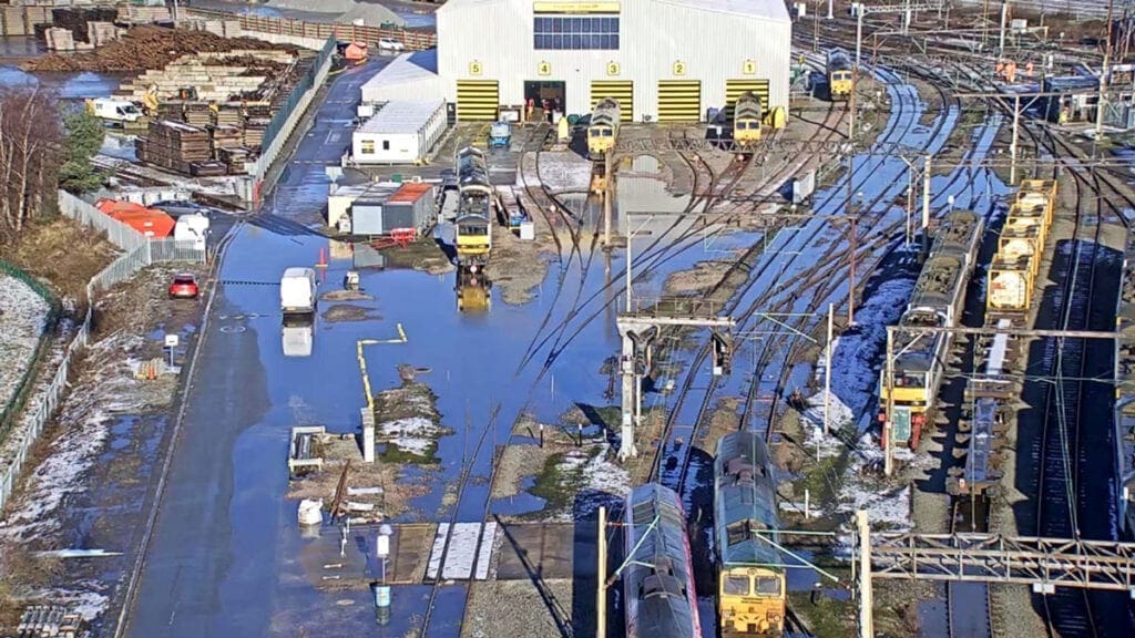 Storm Christoph impact on railway