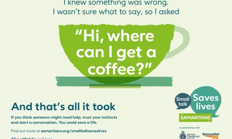 Network Rail gets on board for Samaritans’ Small Talk Saves Lives
