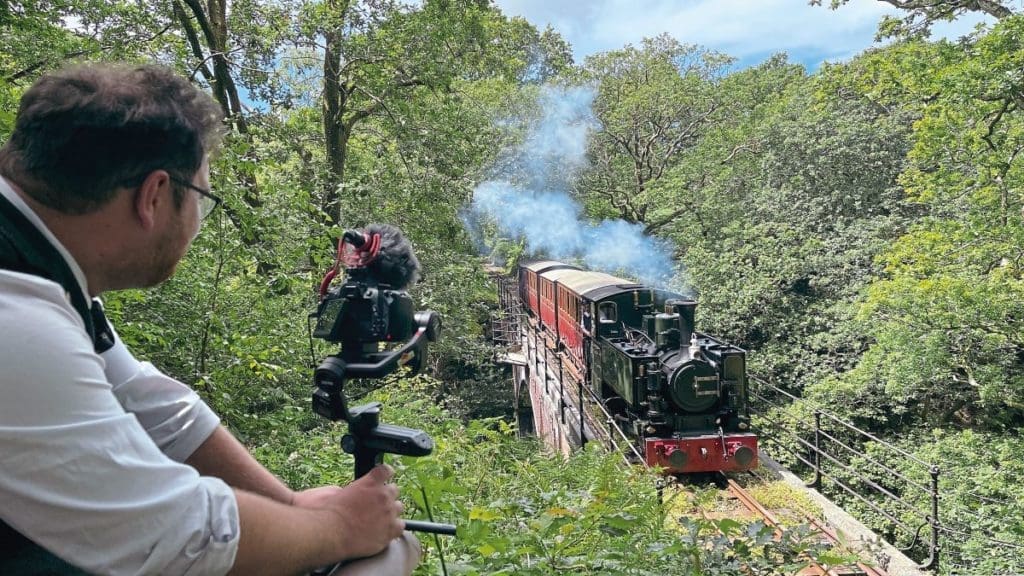 No.7 Tom Rolt crosses the iconic Dolgoch Viaduct on Talyllyn Railway