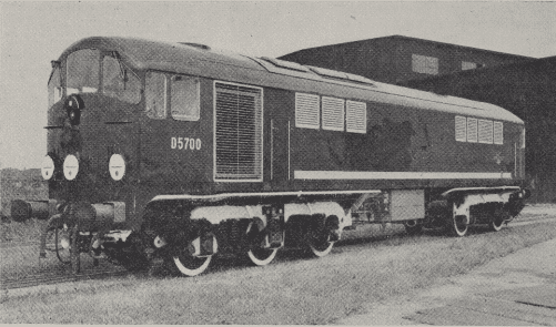 No. D5700, the first of the 1,200-h.p. Co-Bo diesel-electric locomotives being built for the London Midland Region by Metropolitan-Vickers Electrical Co. Ltd.