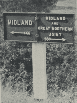[Photo] [J. P. Wilson] Sign denoting the end-on junction at Little Bytham, west of Bourne
