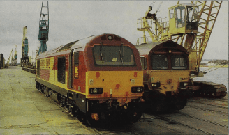 The two new EWS GM types together; No. 67003 on the left and 66027 on the right.