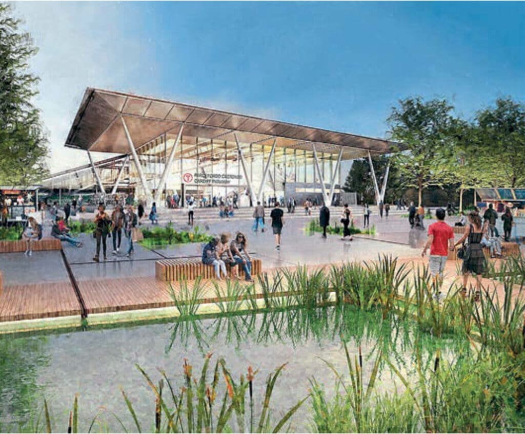 An artist’s impression of the proposed Cardiff Parkway station.