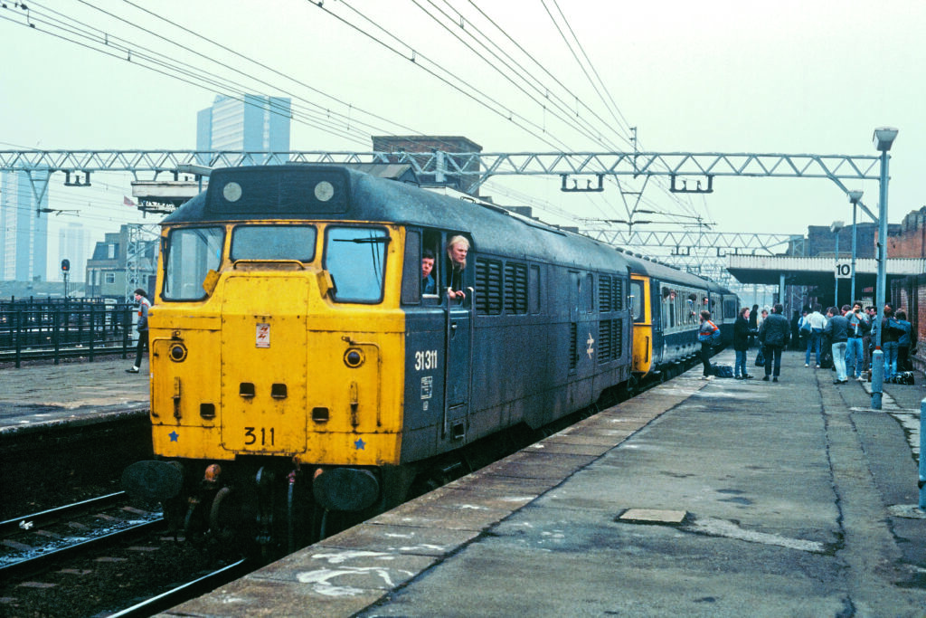 Also dragging EMUs out of Liverpool Street on February 16, 1986, was 31311, which isseen at Stratford on the 15.00 Liverpool Street-Shenfield. Anthony Hicks