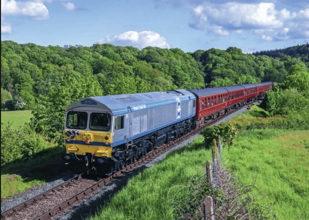 The pioneer Class 59 is back in its famous silver and blue colours!