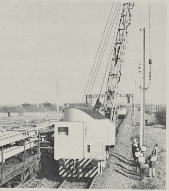 Erection of steel masts south of Bedford began in January