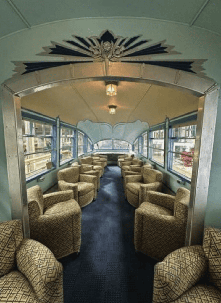 Keeping with the Scottish theme, Coronation ‘Beavertail’ observation saloon 1729 started its career as part of the LNER’s 1937 Anglo-Scottish ‘Coronation’ streamlined expresses, designed by Sir Nigel Gresley. It ended its main line career diesel hauled by Class 21 and 29 locomotives on the West Highland line (where it was turned on the turntables at Mallaig and Fort William after every journey) with a rebuilt observation end providing larger windows for better views. Preserved in 1966 following withdrawal, a new ‘beavertail’ end was later refitted replacing the decayed and asbestos-riddled BR rebuild. Extensive restoration was finally completed in 2021.
