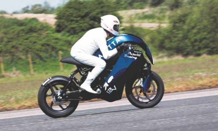 Saietta and Darvill Racing set the first British Electric Motorcycle Land Speed Record