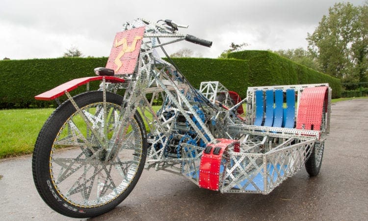 James May’s Meccano Bike on display at the National Motor Museum, Beaulieu