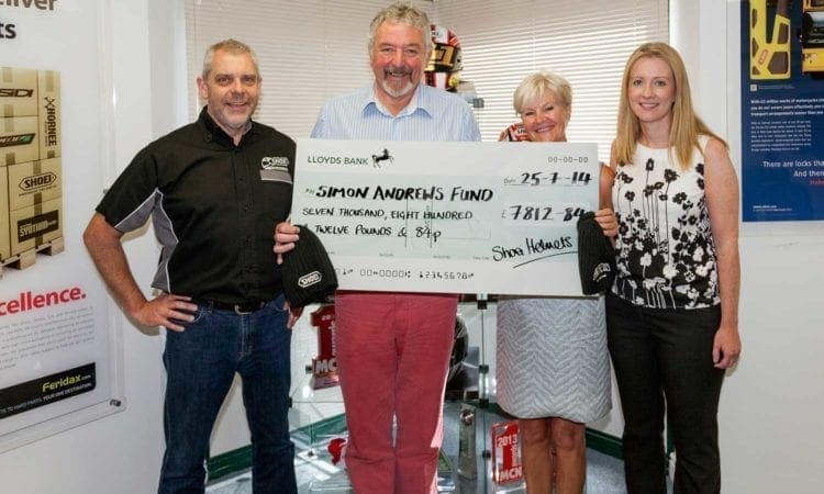 Shoei commemorative beanies help to raise more than £7,800 in the memory of Simon Andrews