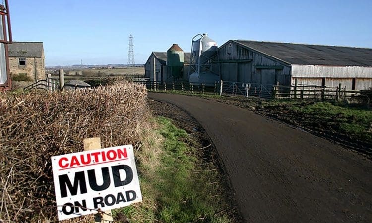 Police issue warning over mud on roads
