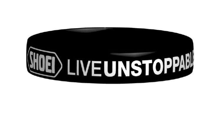 Shoei LiveUnstoppable wristbands on sale at NorthWest 200