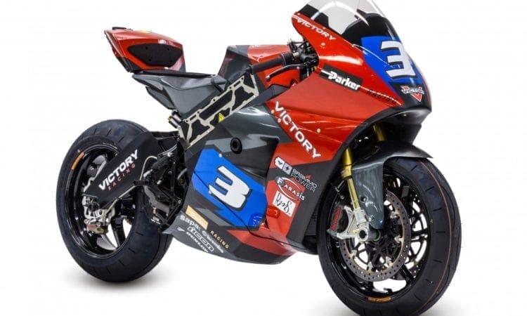See the Victory electric race motorcycle being prepped for the Isle of Man TT