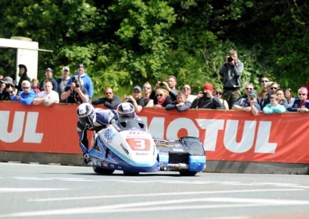 The Birchall boys take the first TT 2015 sidecar win