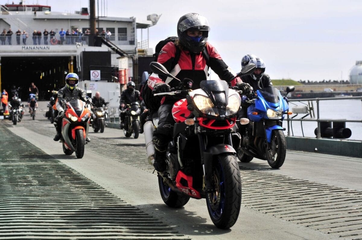 PACEMAKER BELFAST 02/06/11: Bikers coming off the Isle of Man Steam Packet boat Manannan in Douglas Port heading to the 2011 Isle of Man TT. PICTURE BY SIMON PATTERSON